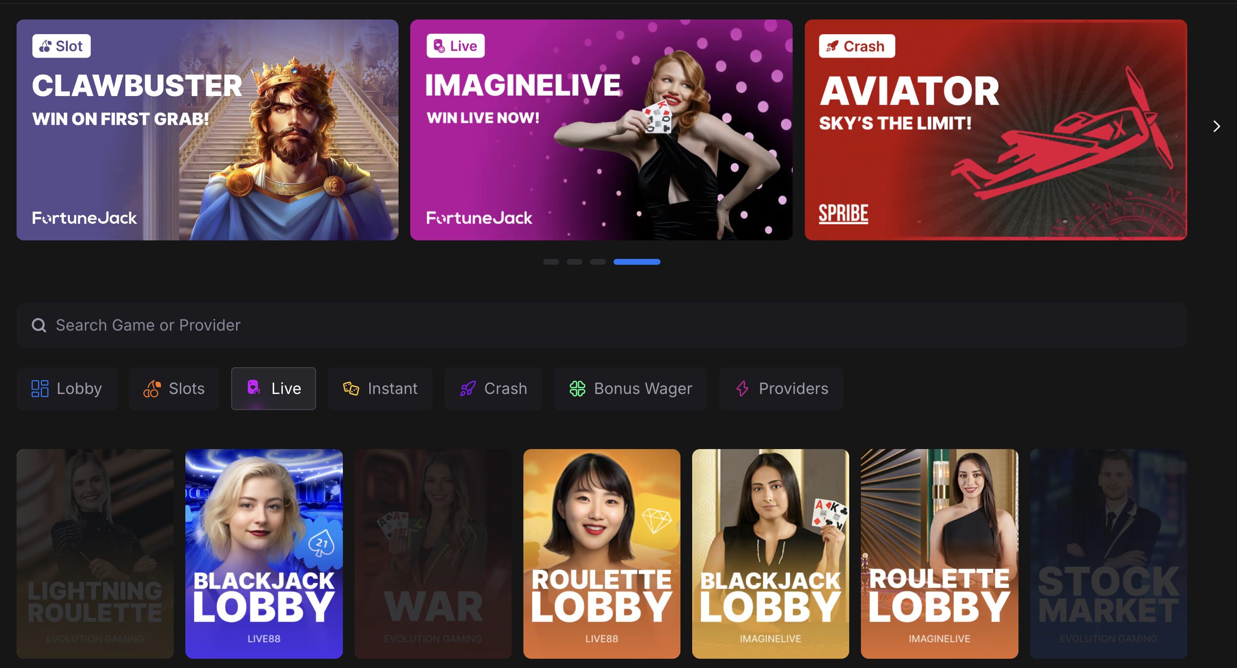 FortuneJack Live Casino