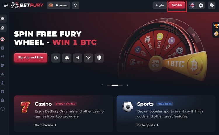 Betfury Homepage