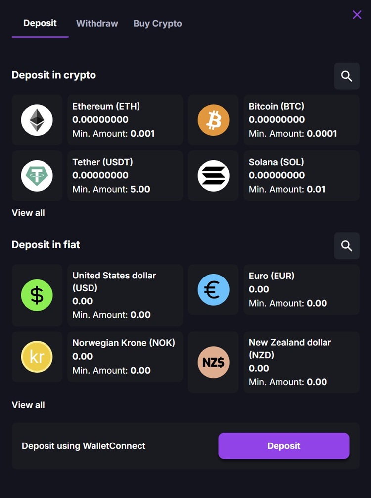 Depositing Money at CoinCasino