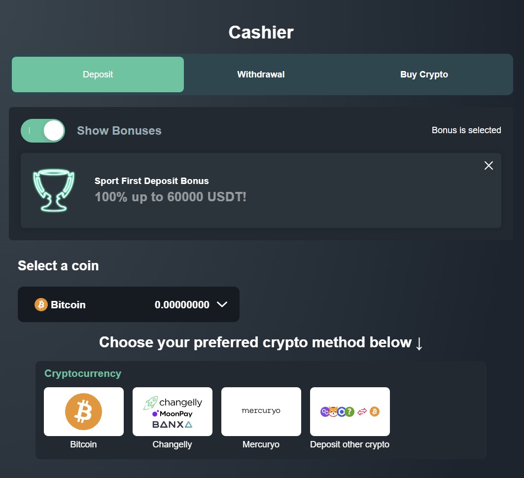 Depositing Money at Vave Casino