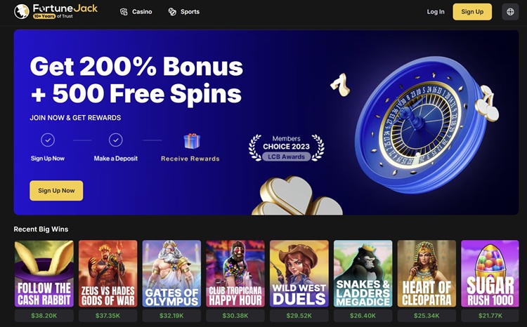 FortuneJack Homepage