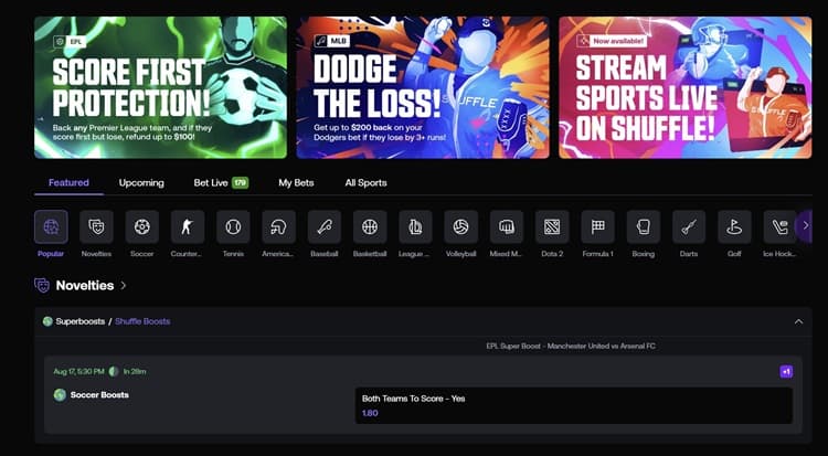 Shuffle Sports Betting