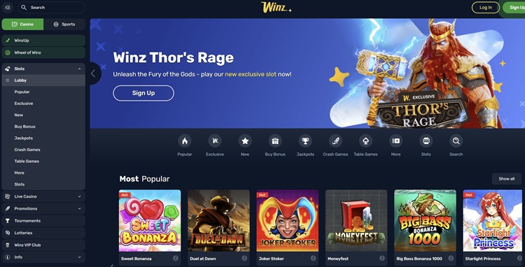 Winz.io Casino Games